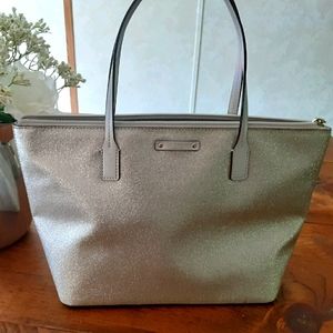 Kate Spade Silver Glitter Tote Bag